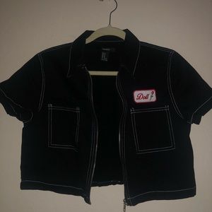 F21 Cropped Zip Up Jacket